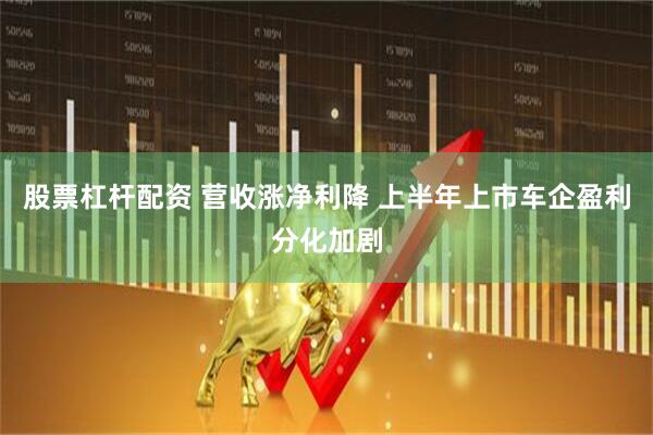股票杠杆配资 营收涨净利降 上半年上市车企盈利分化加剧